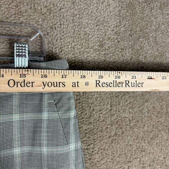 J. Crew Kate Straight Pants Women's 12 Green Plaid Italian Stretch Wool Trousers - Picture 5 of 12